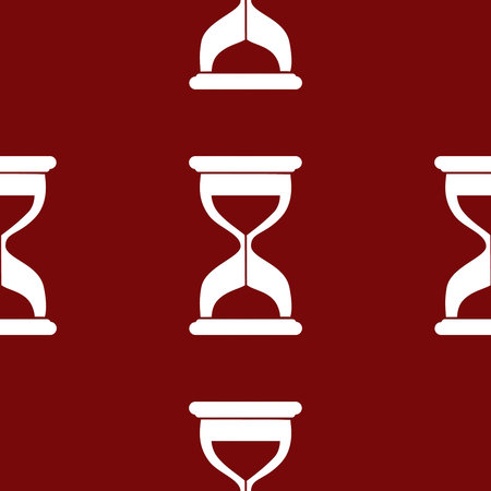 Sand clock Glass timer web icon. flat design. Seamless gray pattern.