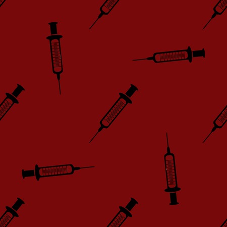 Syringe web icon. flat design. Seamless gray pattern.の写真素材