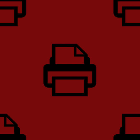 Printer web icon. flat design. Seamless pattern.