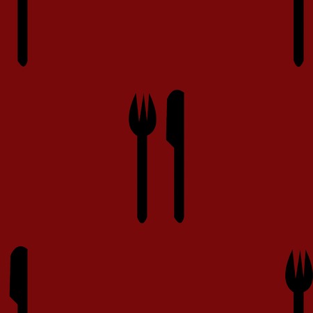 cutlery, knife fork web icon flat design. Seamless gray pattern.の写真素材