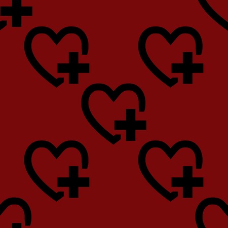 Heart web icon. flat design. Seamless pattern.の写真素材