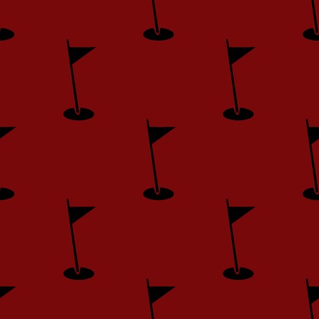 golf flag web icon. flat design. Seamless pattern.の写真素材