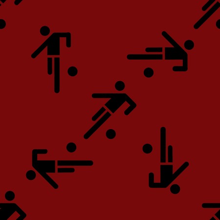 football player web icon. flat design. Seamless gray pattern.の写真素材