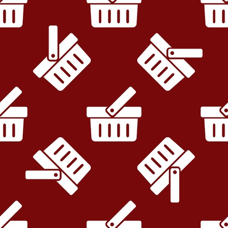 Shopping basket web icon. flat design. Seamless pattern.の写真素材
