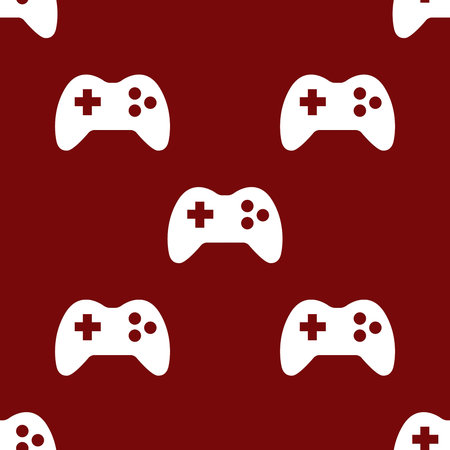 Gaming Joystick web icon. flat design. Seamless pattern.