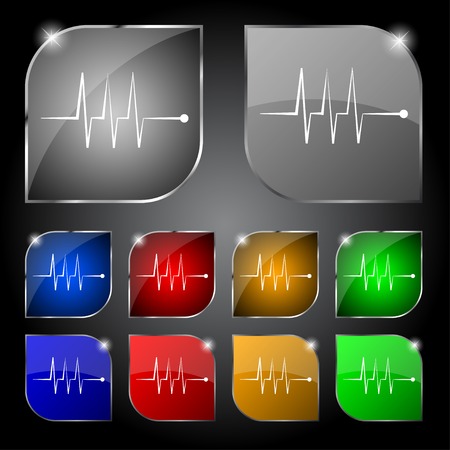 Cardiogram monitoring sign icon のイラスト素材