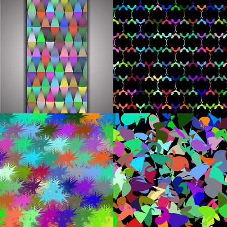 Set of texture of many small brightly colored figures. Vector illustrationのイラスト素材