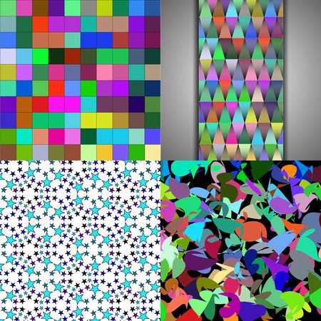 Set of texture of many small brightly colored figures. Vector illustrationのイラスト素材