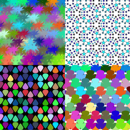 Set of texture of many small brightly colored figures. Vector illustrationのイラスト素材