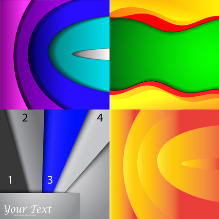 Set of bright abstract backgrounds. Design eps 10. Vector illustrationのイラスト素材