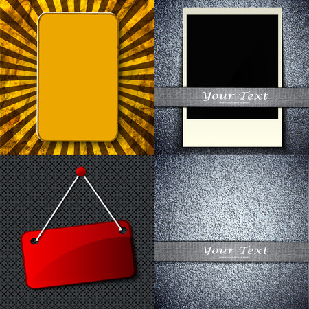 Set of Vintage retro frame hanging on a wall with space for your text. Vector illustrationのイラスト素材