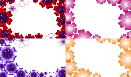 Set of Abstract flower background with place for your text. Vector illustrationのイラスト素材