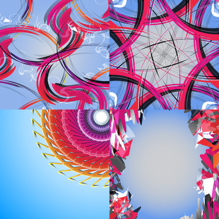 Set of colorful rainbow abstract background. Vector illustrationのイラスト素材