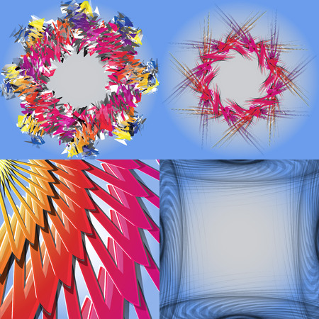 Set of Abstract modern wave colorful background. Vector illustrationのイラスト素材