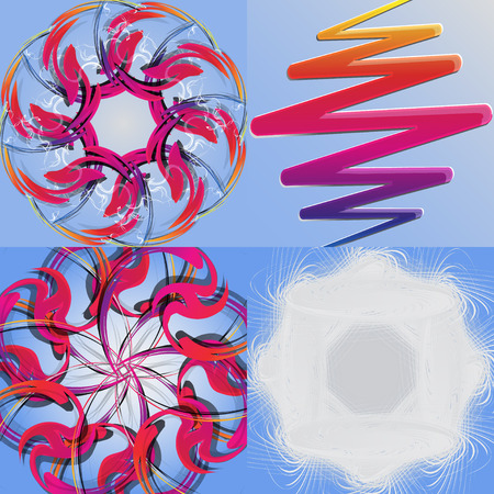 Set of Abstract modern wave colorful background. Vector illustrationのイラスト素材