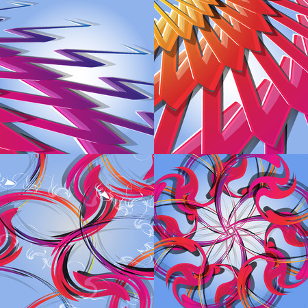 Set of Abstract modern wave colorful background. Vector illustrationのイラスト素材