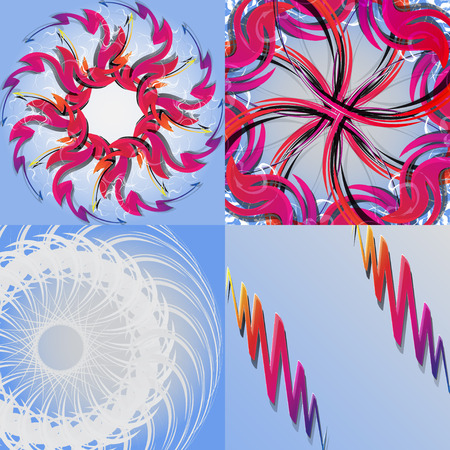 Set of Abstract modern wave colorful background. Vector illustrationのイラスト素材