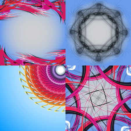 Set of Abstract modern wave colorful background. Vector illustrationのイラスト素材