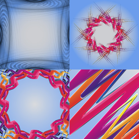 Set of abstract rainbow colored backgrounds with swirl. Vector Illustrationのイラスト素材