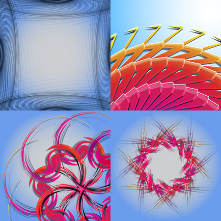 Set of abstract rainbow colored backgrounds with swirl. Vector Illustrationのイラスト素材