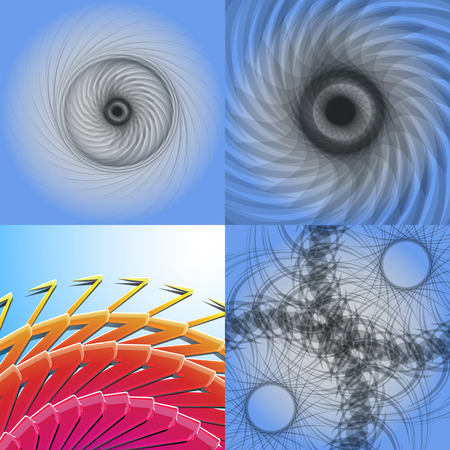 Set of abstract rainbow colored backgrounds with swirl. Vector Illustrationのイラスト素材