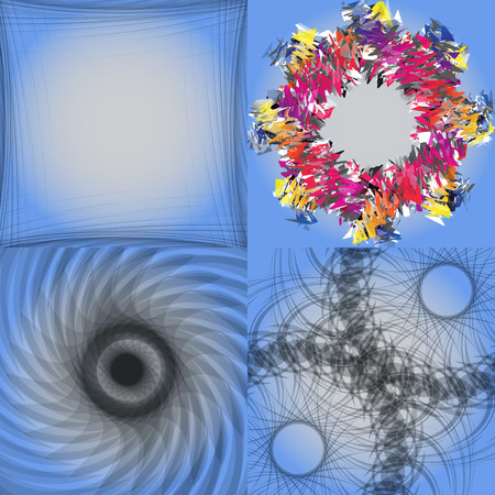 Set of abstract rainbow colored backgrounds with swirl. Vector Illustrationのイラスト素材