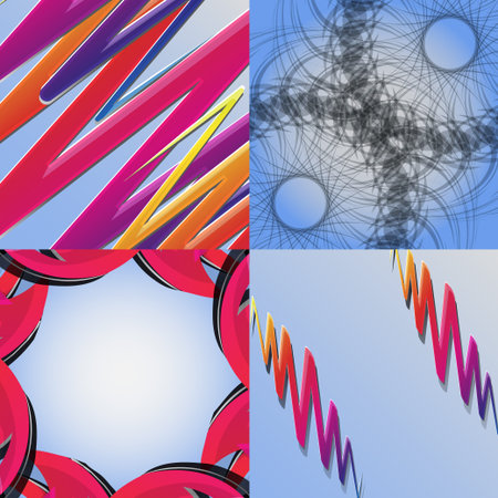 Set of abstract rainbow colored backgrounds with swirl. Vector Illustration
