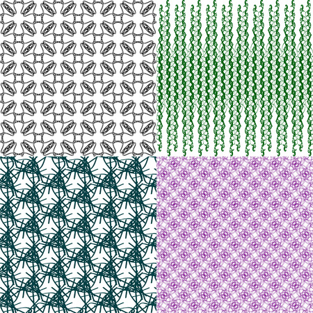 Set of abstract vintage geometric wallpaper pattern background. Vector illustrationのイラスト素材