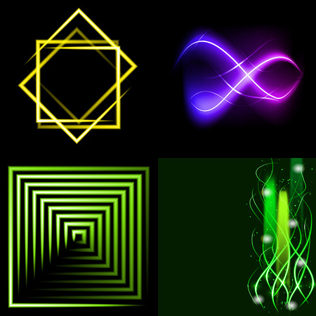 Set of Blurry abstract lines. Light effect. Sparkle background. Vector illustrationのイラスト素材