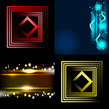 Set of Blurry abstract lines. Light effect. Sparkle background. Vector illustrationのイラスト素材