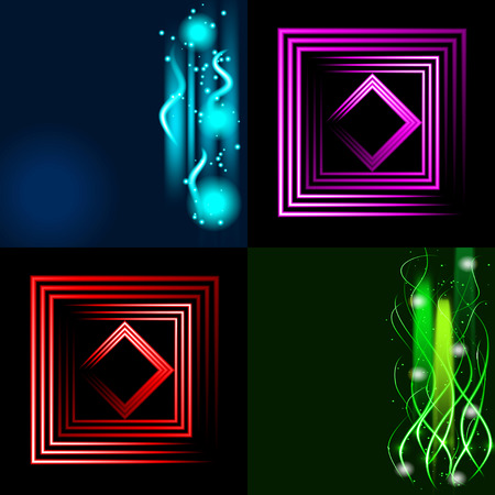 Set of Blurry abstract lines. Light effect. Sparkle background. Vector illustrationのイラスト素材