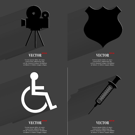 Set of fashionable icons, trending symbols. Flat design for your web-design. Vector illustrationのイラスト素材