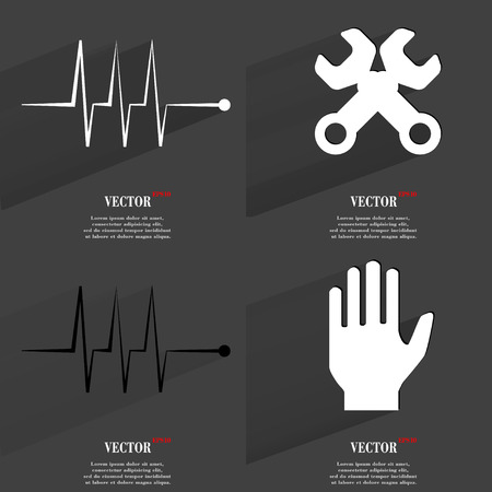 Set of fashionable icons, trending symbols. Flat design for your web-design. Vector illustrationのイラスト素材