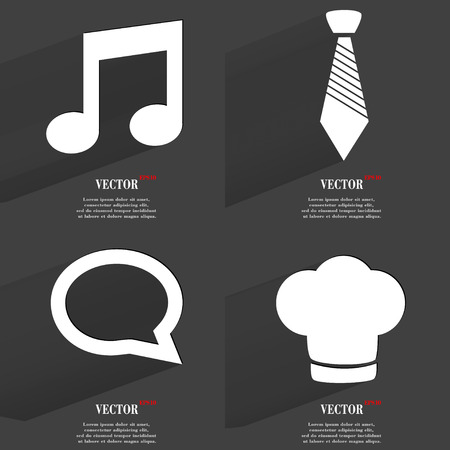 Set of icons. Collection of symbols. Modern Flat web design with long shadow and space for your text. Vector illustrationのイラスト素材