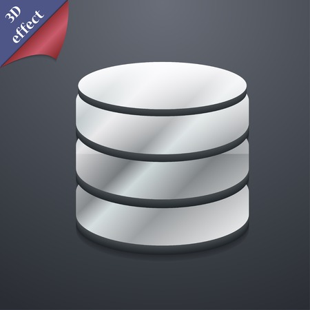 Hard disk and database icon symbol. 3D style. Trendy, modern design with space for your text Vector illustrationのイラスト素材