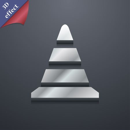road cone icon symbol. 3D style. Trendy, modern design with space for your text Vector illustrationのイラスト素材