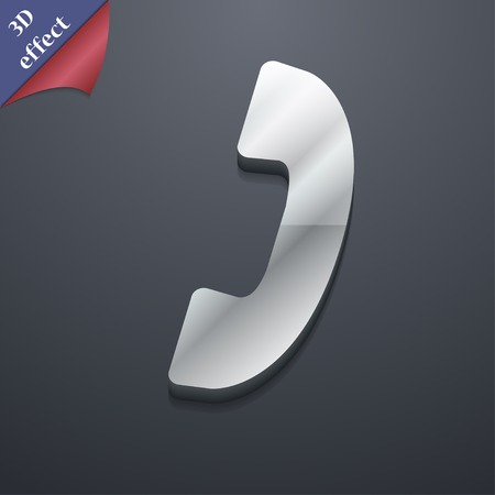 Phone icon symbol. 3D style. Trendy, modern design with space for your text Vector illustrationのイラスト素材
