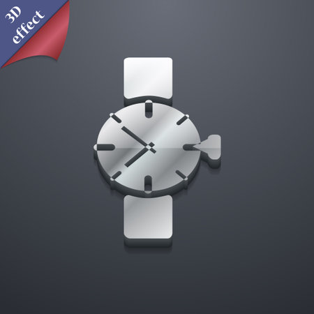 Wrist Watch icon symbol. 3D style. Trendy, modern design with space for your text Vector...