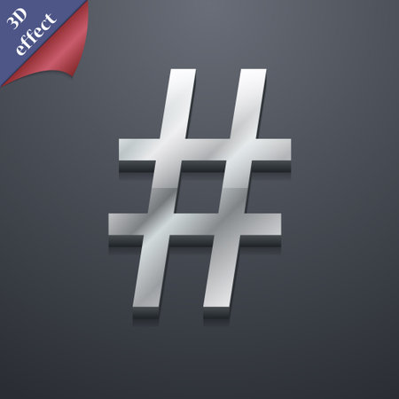 hash tag icon symbol. 3D style. Trendy, modern design with space for your text Vector illustrationのイラスト素材