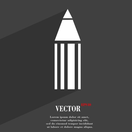 Pencil icon symbol Flat modern web design with long shadow and space for your text. Vector illustrationのイラスト素材