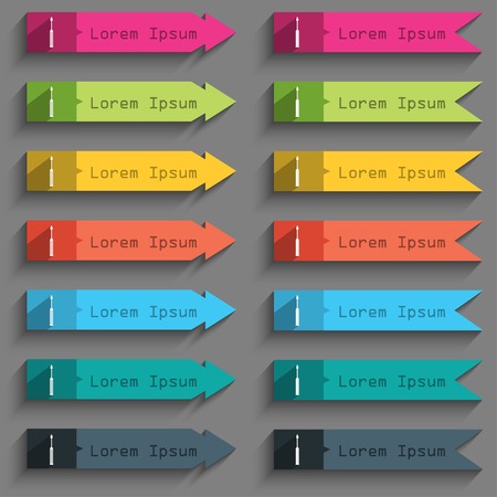 Screwdriver tool sign icon. Fix it symbol. Repair sign. Set of colored buttons Vector illustrationのイラスト素材