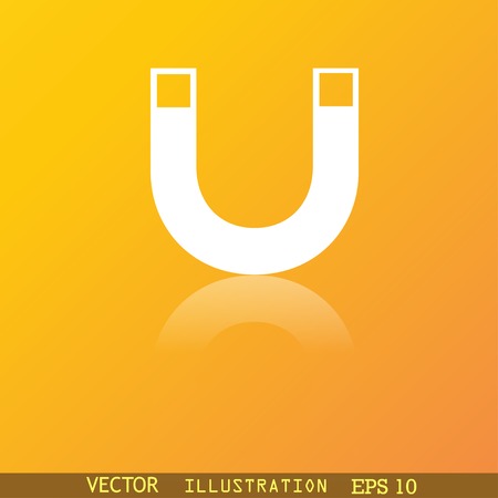 magnet icon symbol Flat modern web design with reflection and space for your text. Vector illustrationのイラスト素材