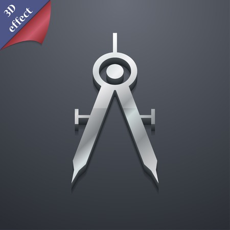 Mathematical Compass icon symbol. 3D style. Trendy, modern design with space for your text Vector illustrationのイラスト素材