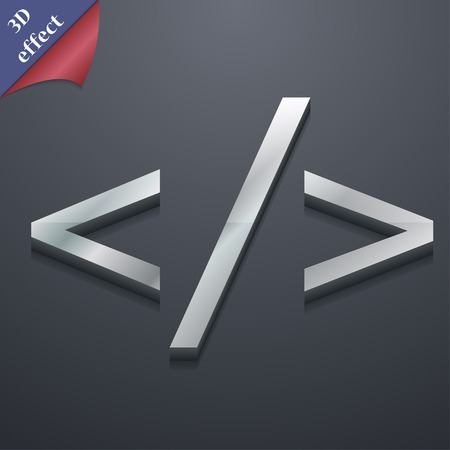 Programming code icon symbol. 3D style. Trendy, modern design with space for your text Vector illustrationのイラスト素材