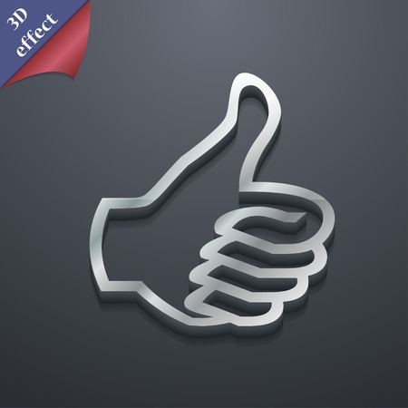 Thumb up icon symbol. 3D style. Trendy, modern design with space for your text Vector illustrationのイラスト素材