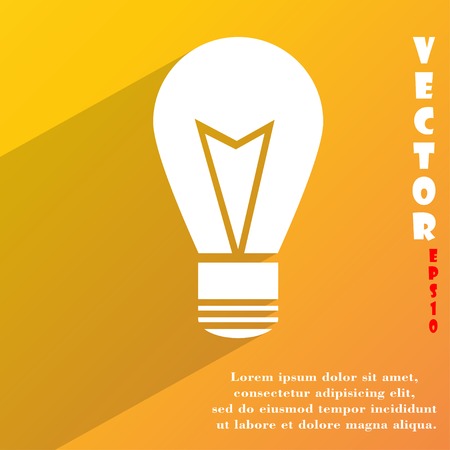 Light lamp icon symbol Flat modern web design with long shadow and space for your text. Vector illustrationのイラスト素材