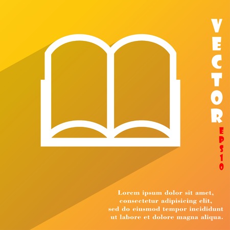 Open book icon symbol Flat modern web design with long shadow and space for your text. Vector illustrationのイラスト素材
