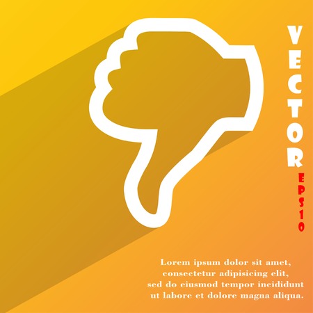 Dislike, Thumb down icon symbol Flat modern web design with long shadow and space for your text. Vector illustrationのイラスト素材