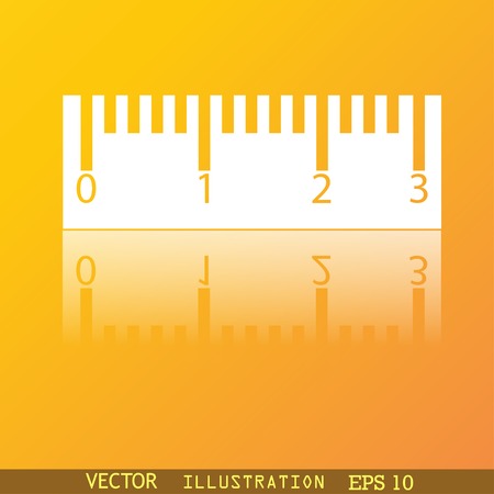 Ruler icon symbol Flat modern web design with reflection and space for your text. Vector illustrationのイラスト素材