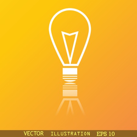 Light lamp icon symbol Flat modern web design with reflection and space for your text. Vector illustrationのイラスト素材